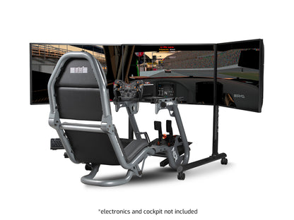 Round Tube Freestanding Triple Monitor Stand