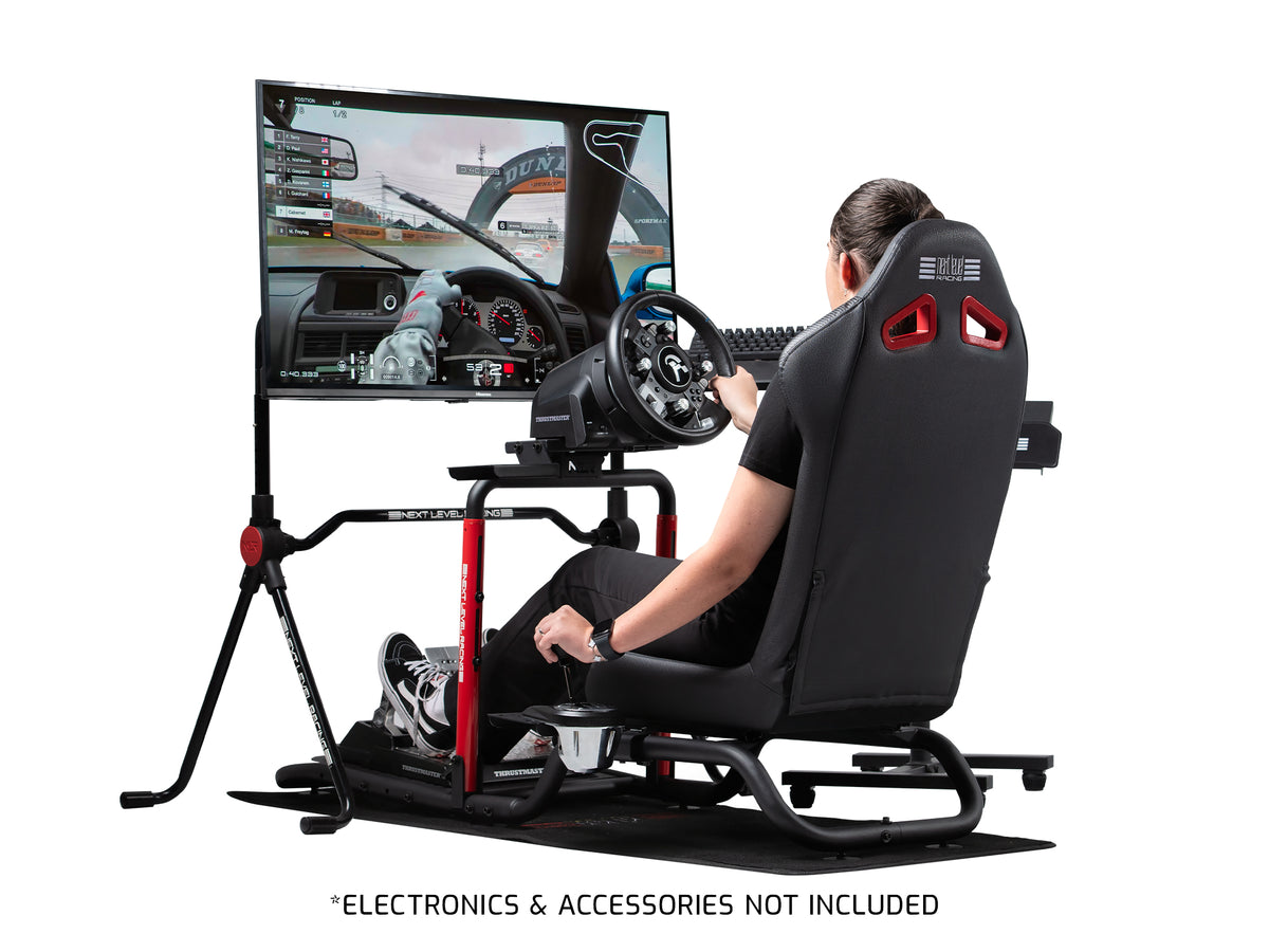 Next level racing nlr-s040 wheel stand lite 2. 0 | zložljivo in nastavljivo stojalo za sim dirkanje | do 10 nm | črno rdeča | stojalo za volan 3 Uporaba next level racing wheel stand lite 2. 0 nlr-s040 med igranjem dirkalnih iger